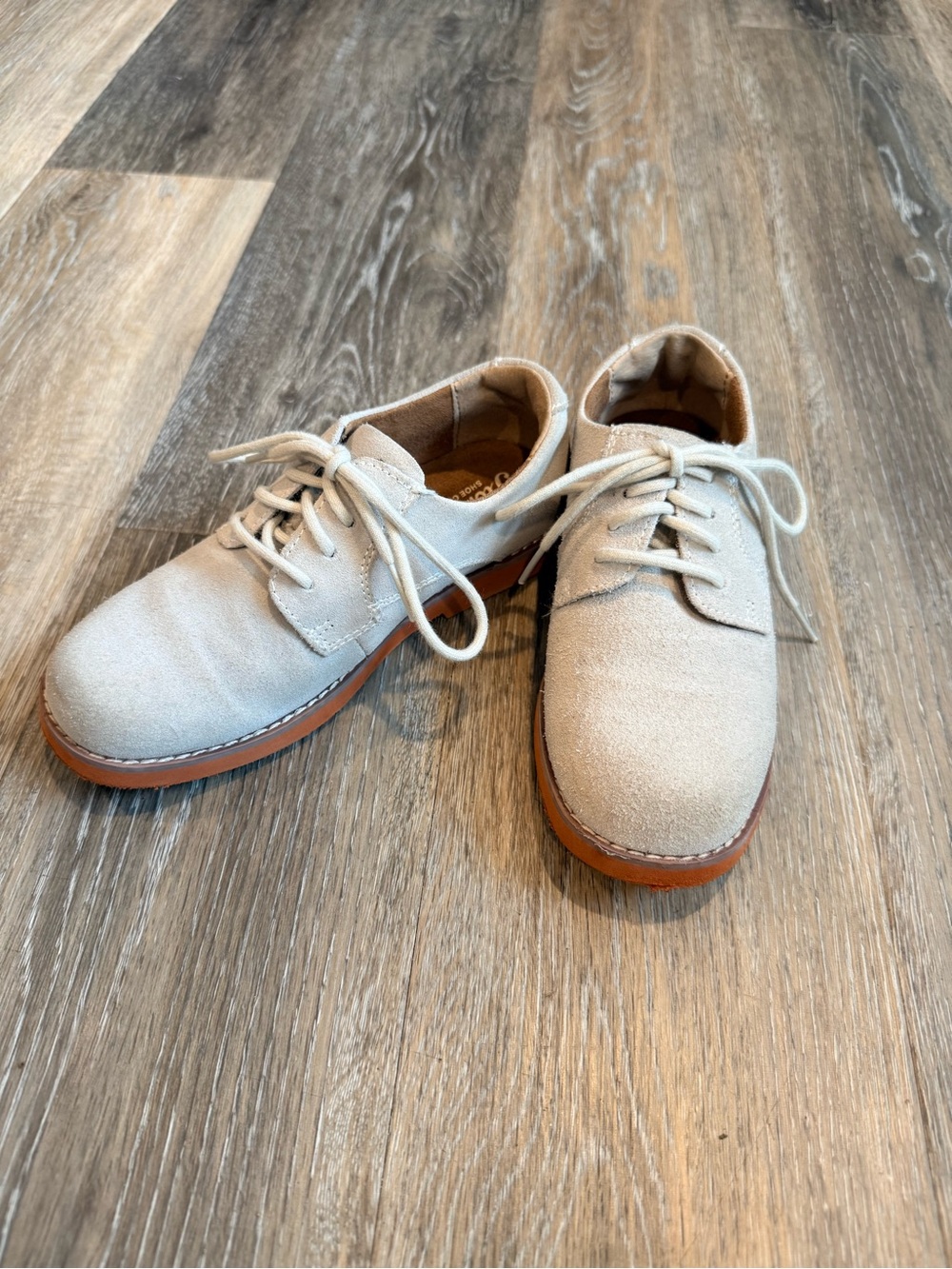 Florsheim Kearny Jr Boys White Suede Oxford Dress Shoes Size 1M